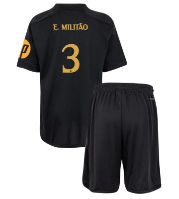 Real Madrid Eder Militao #3 Tercera Equipación Niños 2023-24 Manga Corta (+ Pantalones cortos)